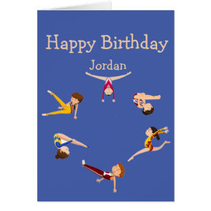 Happy Birthday Boy Girl Loves Gymnastics Tumbling