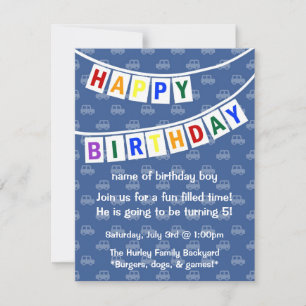 Happy Birthday (boy's invitation) Invitation