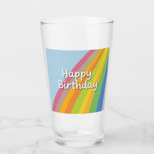 Happy Birthday Bright & Colourful Rainbow Glass