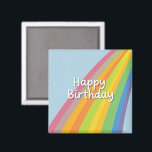 Happy Birthday Bright & Colourful Rainbow Magnet<br><div class="desc">Celebrate in full colour with this vibrant Happy Birthday design featuring a cheerful rainbow background! Perfect for all ages and any gender, this joyful and inclusive design adds a fun and festive touch to birthday gifts. Whether it’s for kids, teens, or adults, this rainbow-themed artwork is sure to brighten their...</div>