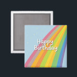 Happy Birthday Bright & Colourful Rainbow Magnet<br><div class="desc">Celebrate in full colour with this vibrant Happy Birthday design featuring a cheerful rainbow background! Perfect for all ages and any gender, this joyful and inclusive design adds a fun and festive touch to birthday gifts. Whether it’s for kids, teens, or adults, this rainbow-themed artwork is sure to brighten their...</div>