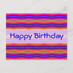 Happy Birthday bright pink blue Postcard
