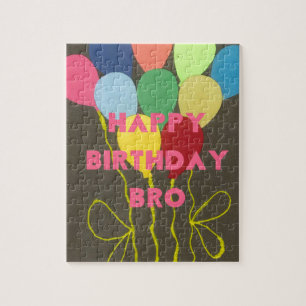 Happy Birthday Bro Art Print Jigsaw Puzzle