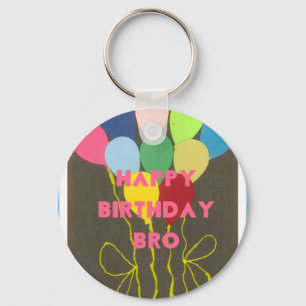 Happy Birthday Bro Art Print Key Ring