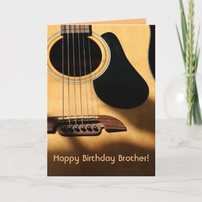 Happy Birthday Brother! | Acoustic Guitar Photo Card (Front)