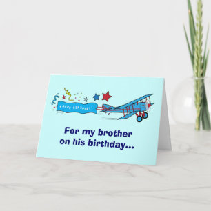 Happy Birthday Brother Aeroplane Card