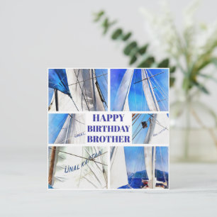 Happy Birthday Brother Artistic White Sails Save The Date