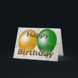 Happy Birthday Brother Balloons Card<br><div class="desc">This Happy Birthday Card for your brother features colorful gold and green balloons.</div>