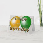 Happy Birthday Brother Balloons Card<br><div class="desc">This Happy Birthday Card for your brother features colorful gold and green balloons.</div>