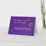 Happy Birthday Brother ( birthday) Card<br><div class="desc">Simple purple with stars birthday card.</div>