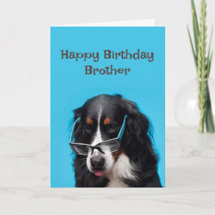 Happy Birthday Brother Funny Dog Party Time!  Card