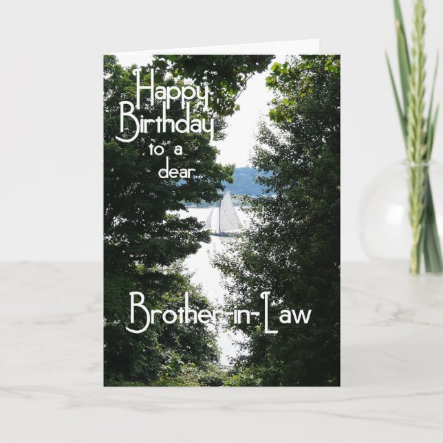 Happy Birthday Brother-in-Law/Sailing boat Card (Front)