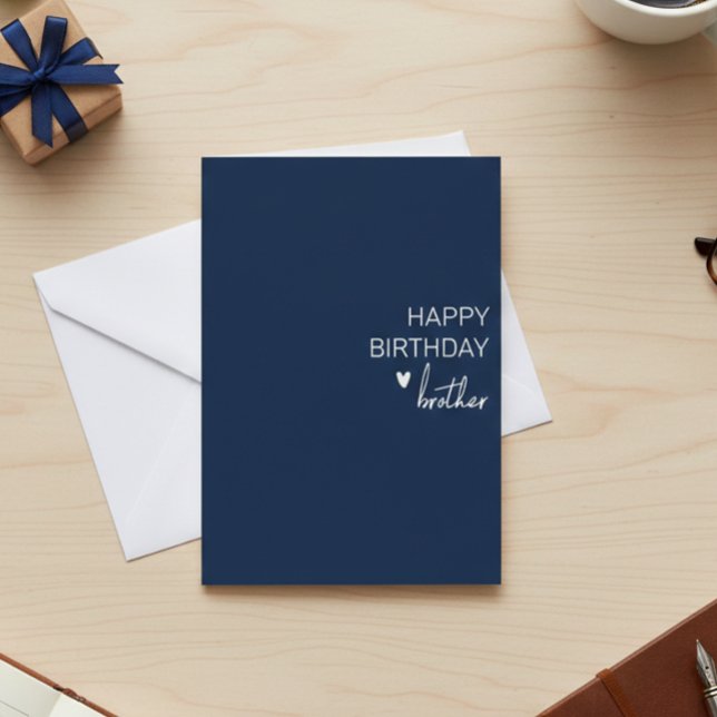 Happy Birthday Brother minimalistic Simple Card (Creator Uploaded)