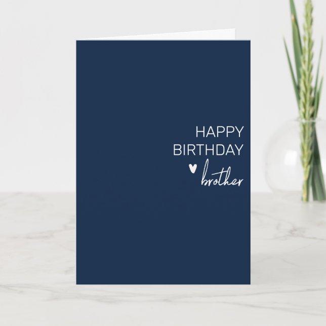 Happy Birthday Brother minimalistic Simple Card (Front)