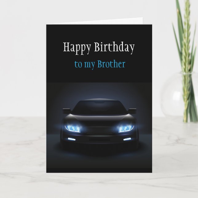 Happy Birthday Brother New Car Exciting  Card (Front)