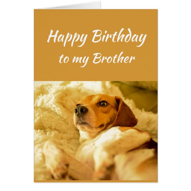 Happy Birthday Brother Real Age Humour Fun Dog (Front)