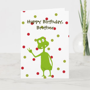 Happy Birthday Brother Space Alien Card