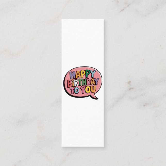 Happy Birthday Bubble Calling Card (Front)