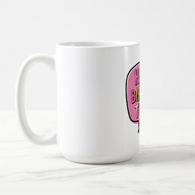 Happy Birthday Bubble Coffee Mug (Left)
