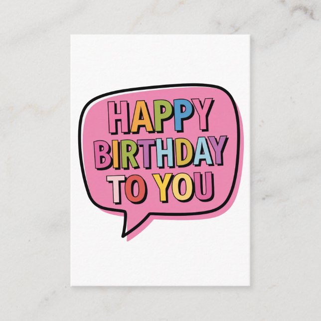 Happy Birthday Bubble Enclosure Card (Front)