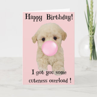 Happy Birthday bubble gum puppy card! Card