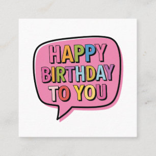 Happy Birthday Bubble Square Business Card