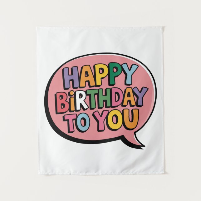 Happy Birthday Bubble Tapestry (Front)