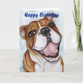 Happy Birthday Bulldog Smile Card