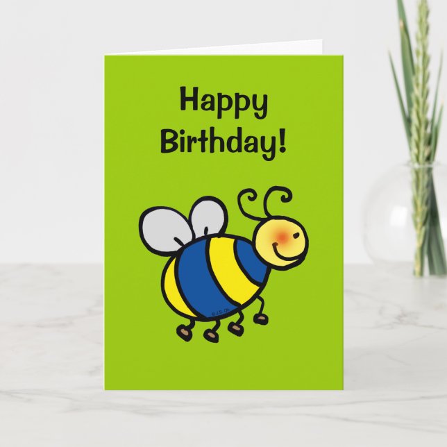 Happy birthday (bumble bee) card (Front)