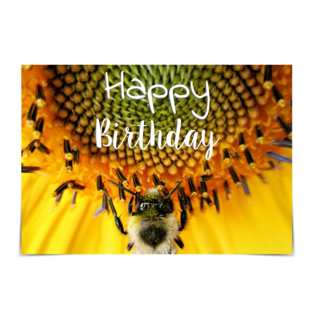 "Happy Birthday" Bumblebee Sunflower Card (Creator Uploaded)