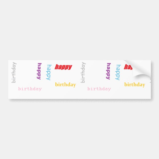 Happy birthday bumper sticker (Front)
