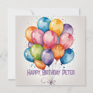Happy Birthday bunch balloons party Invitation