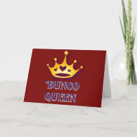 Happy Birthday Bunco Queen Friend Red Modern