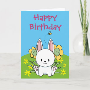 Happy Birthday Bunny Rabbit Card
