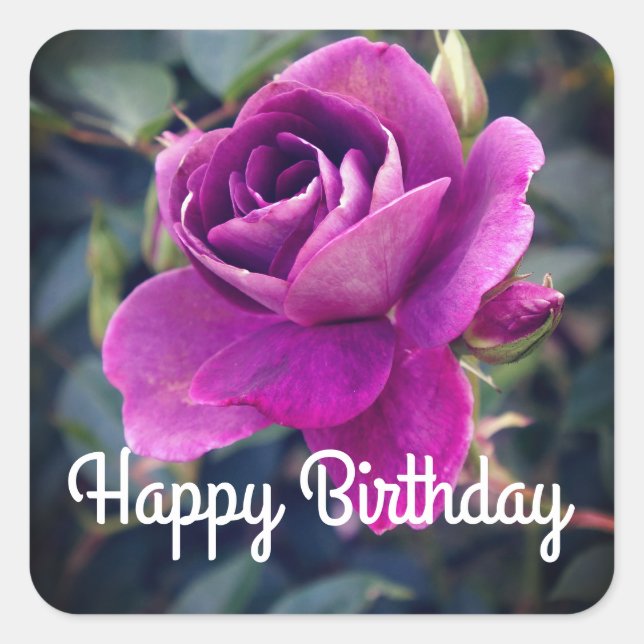 Happy Birthday Burgundy Iceberg #2-2 Sticker (Front)