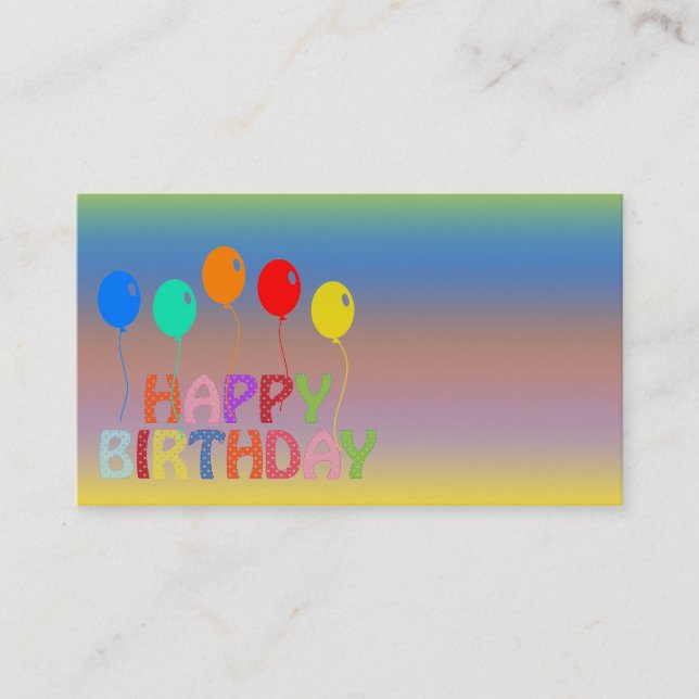Happy Birthday Business Card (Front)