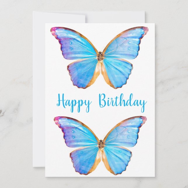Happy Birthday Butterflies card (Front)