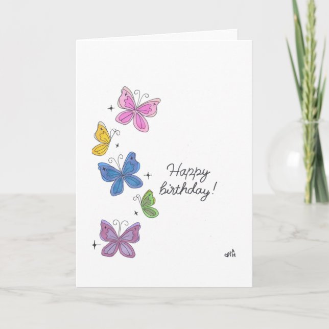 Happy Birthday Butterflies - Multiple - Cards (Front)