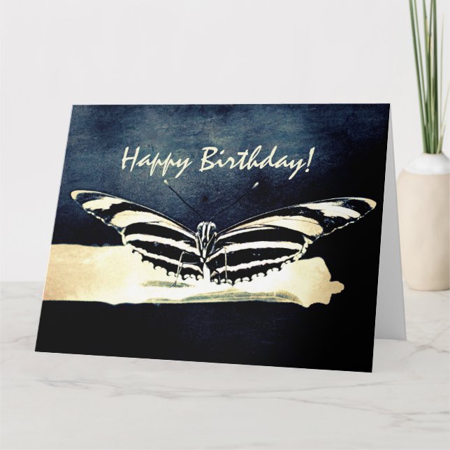 Happy Birthday Butterfly Custom Big Birthday Card (Front)