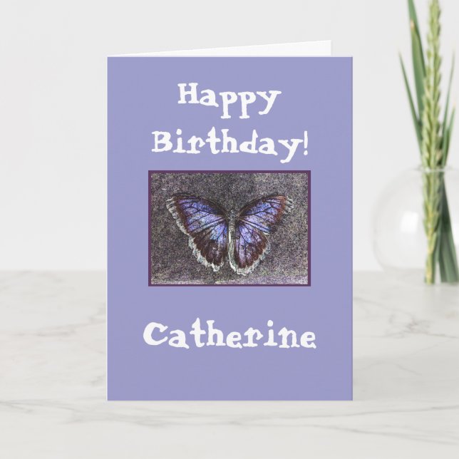 Happy Birthday-butterfly/Customise Name Card (Front)