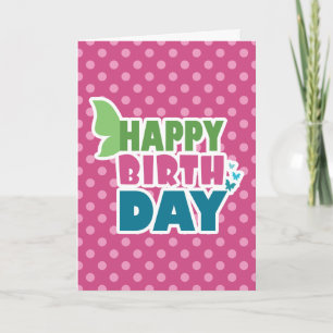 Happy birthday butterfly polka dots greeting card