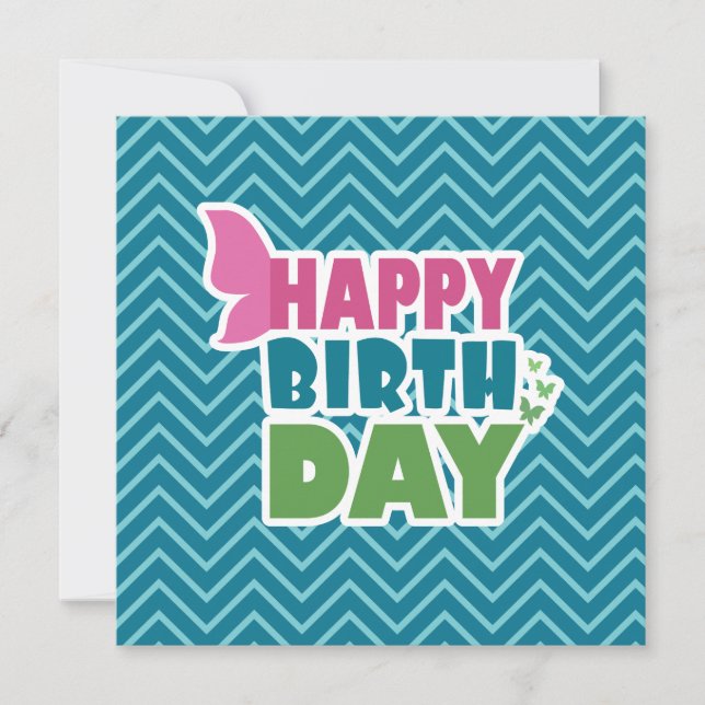 Happy birthday butterfly spring greeting card. card (Front)