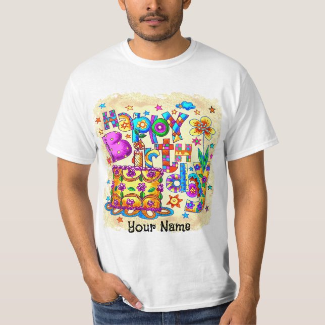 Happy Birthday Cake birthday  t-shirts (Front)