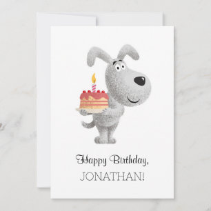 Happy Birthday Cake Candle Cute Funny Dog Puppy