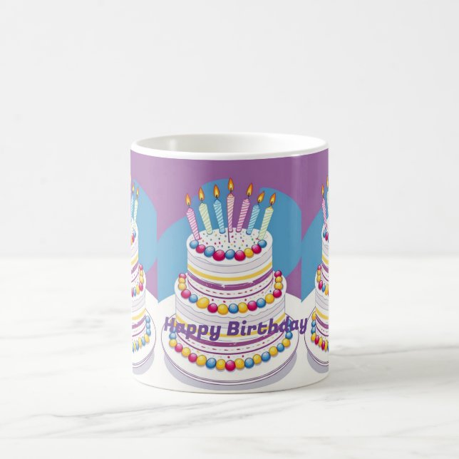 Happy Birthday Cake  Coffee Mug (Center)