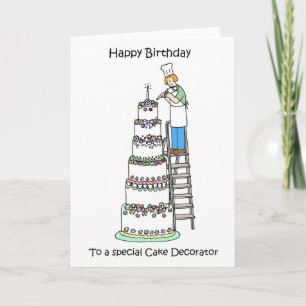 Happy Birthday Cake Decorator Card