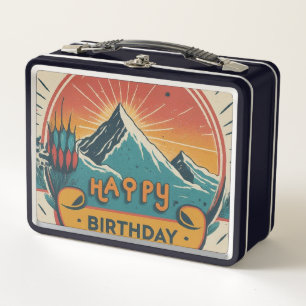Happy Birthday Cake Design Metal Lunch Box