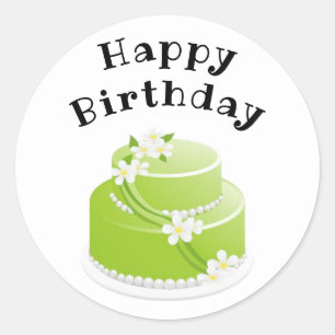 Happy Birthday Cake Gift and Card Stickers