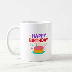 Happy Birthday Cake Graphic Coffee Mug