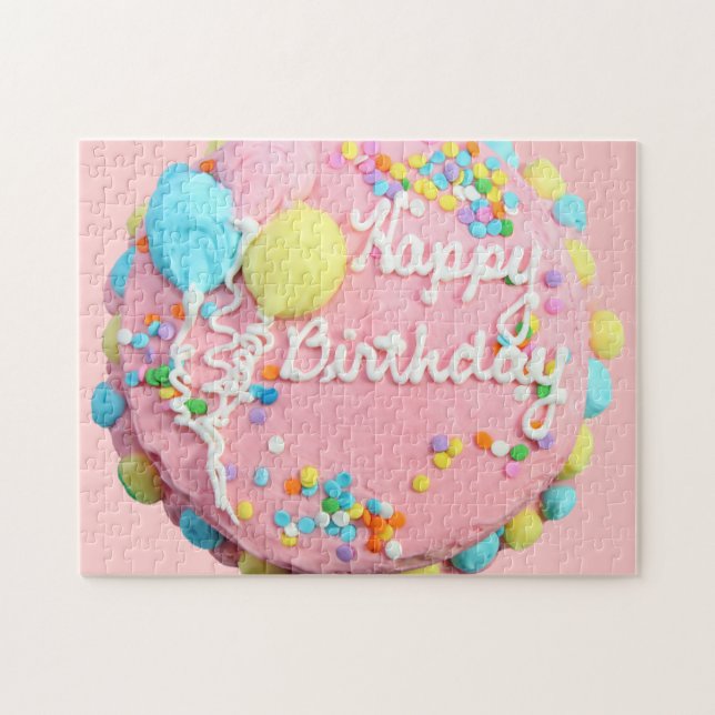 Happy Birthday Cake Jigsaw Puzzle (Horizontal)